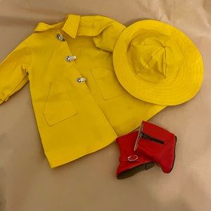 American Girl Doll Molly Raincoat Hat and Boots